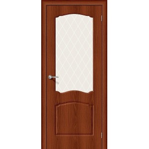 Межкомнатная дверь BRAVO Альфа 2 Italiano Vero  со стеклом White Сrystal