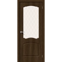 Межкомнатная дверь BRAVO Альфа 2 Dark Barnwood со стеклом White Сrystal