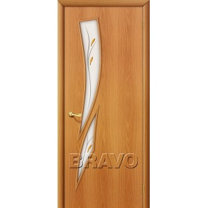 Дверь ламинированная BRAVO 8Ф ДО Л-12 Миланский орех со стеклом художественным