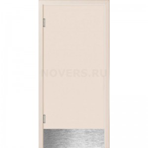 Маятниковая дверь пластиковая гладкая Kapelli Classic кремовый RAL 9001 с отбойной пластиной