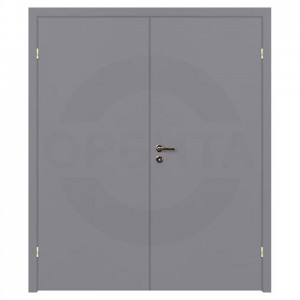 Дверь финская гладкая окрашенная двухстворчатая с четвертью Velldoris Серая (RAL 7040)