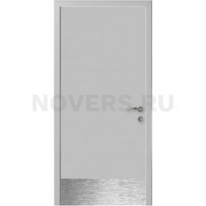 Дверь пластиковая Капель (Kapelli Classic) светло серый RAL 7035 с отбойной пластиной